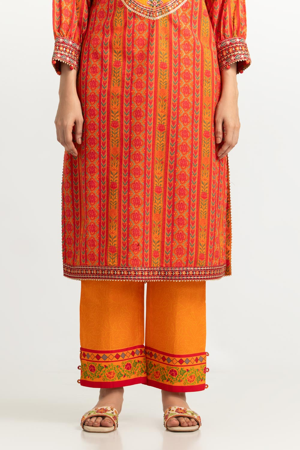 Cambric Printed Co-Ord Set With Embroidered - W-AP-26-487430