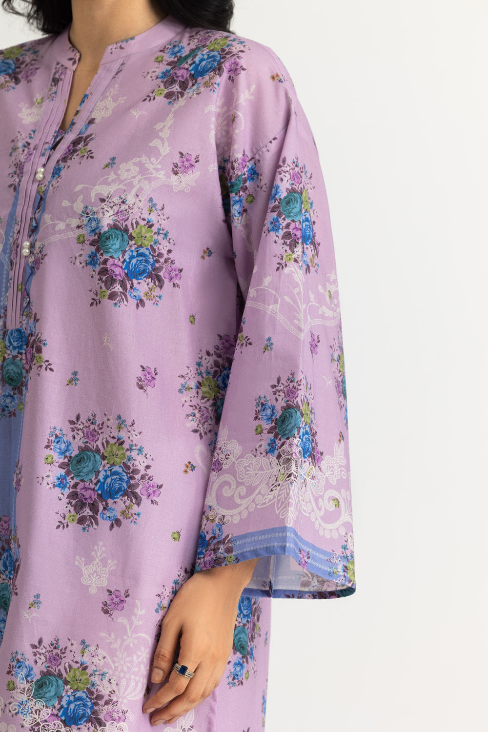 Cambric Printed Shirt And Embroidered Trouser