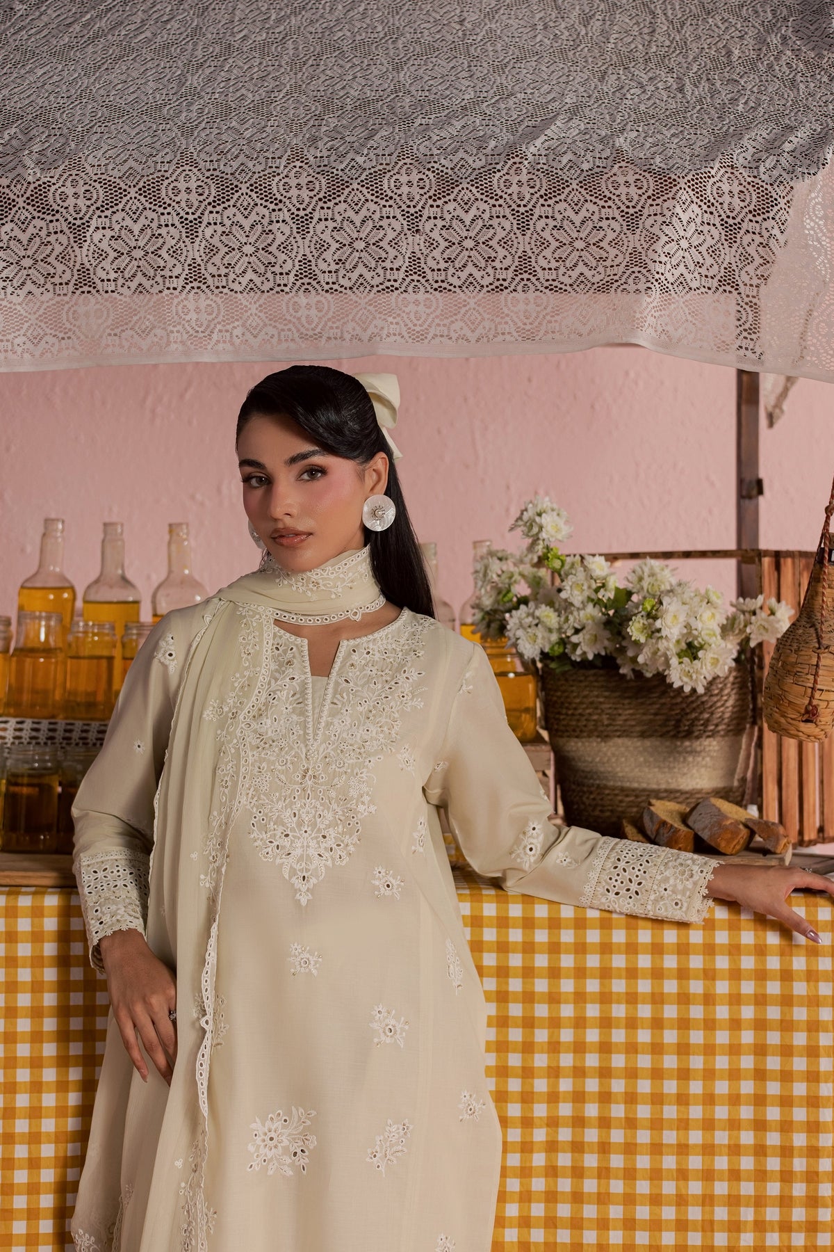 Caramel 3Pc - Embroidered Lawn Dress