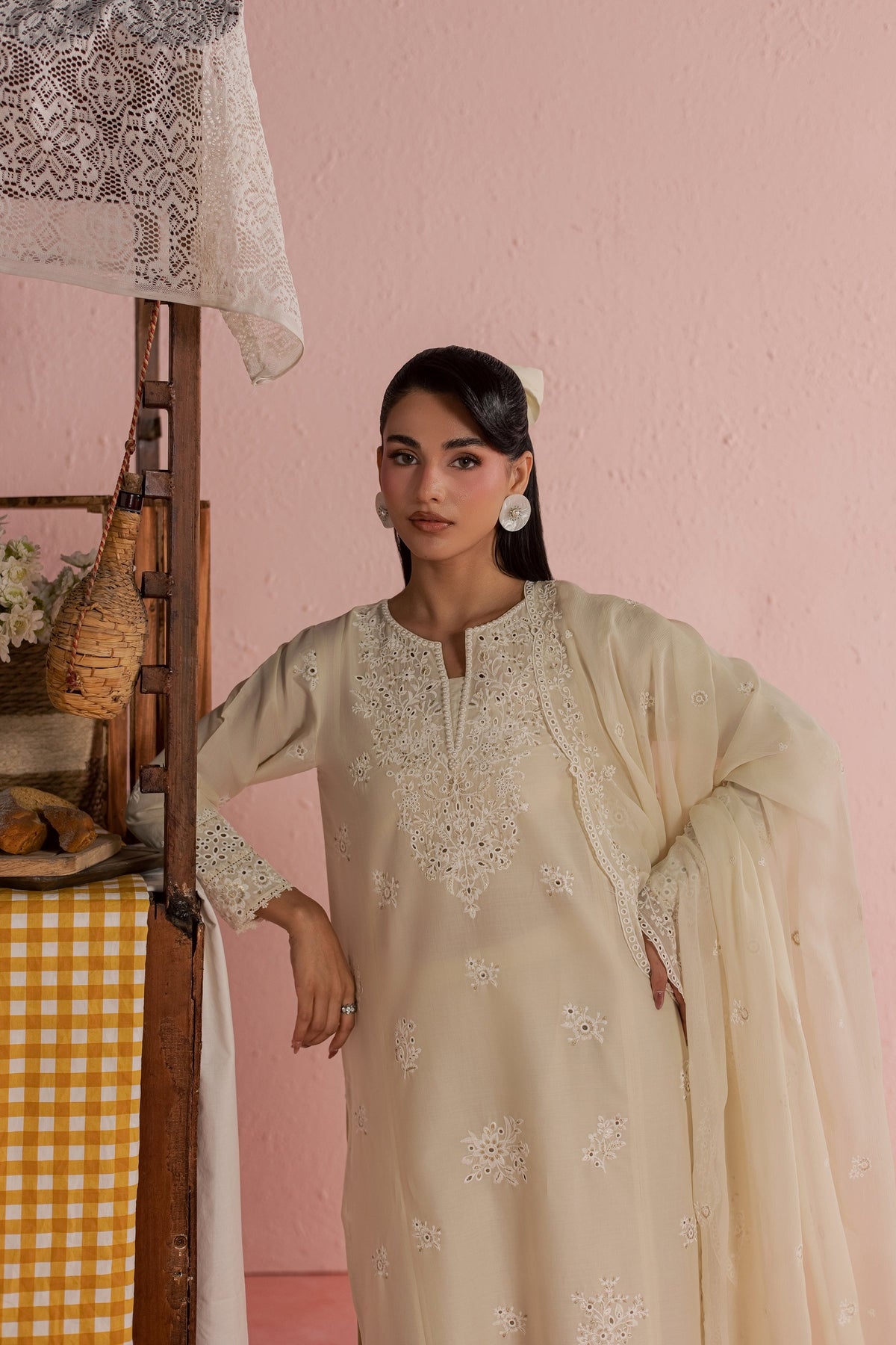 Caramel 3Pc - Embroidered Lawn Dress