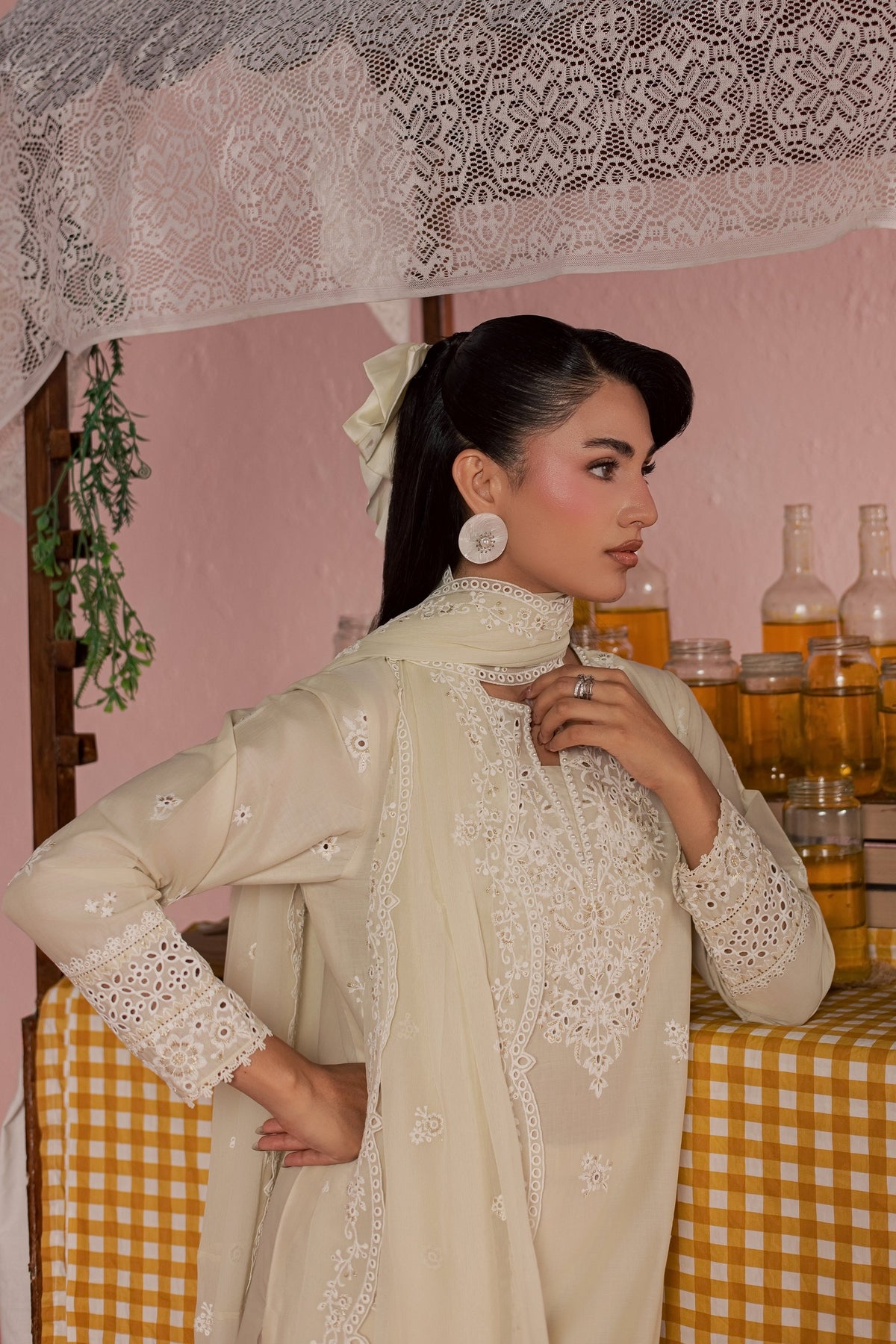 Caramel 3Pc - Embroidered Lawn Dress