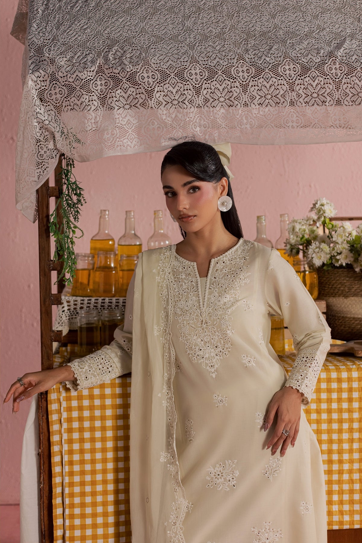 Caramel 3Pc - Embroidered Lawn Dress
