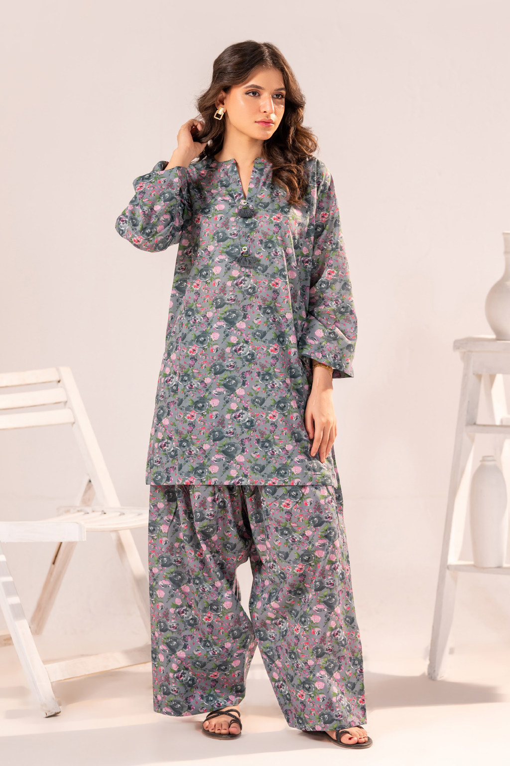 Slate Bloom Casual Co-ord Set