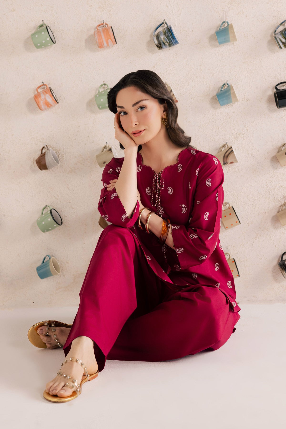 Cherry Puff 2Pc - Embroidered Lawn Dress