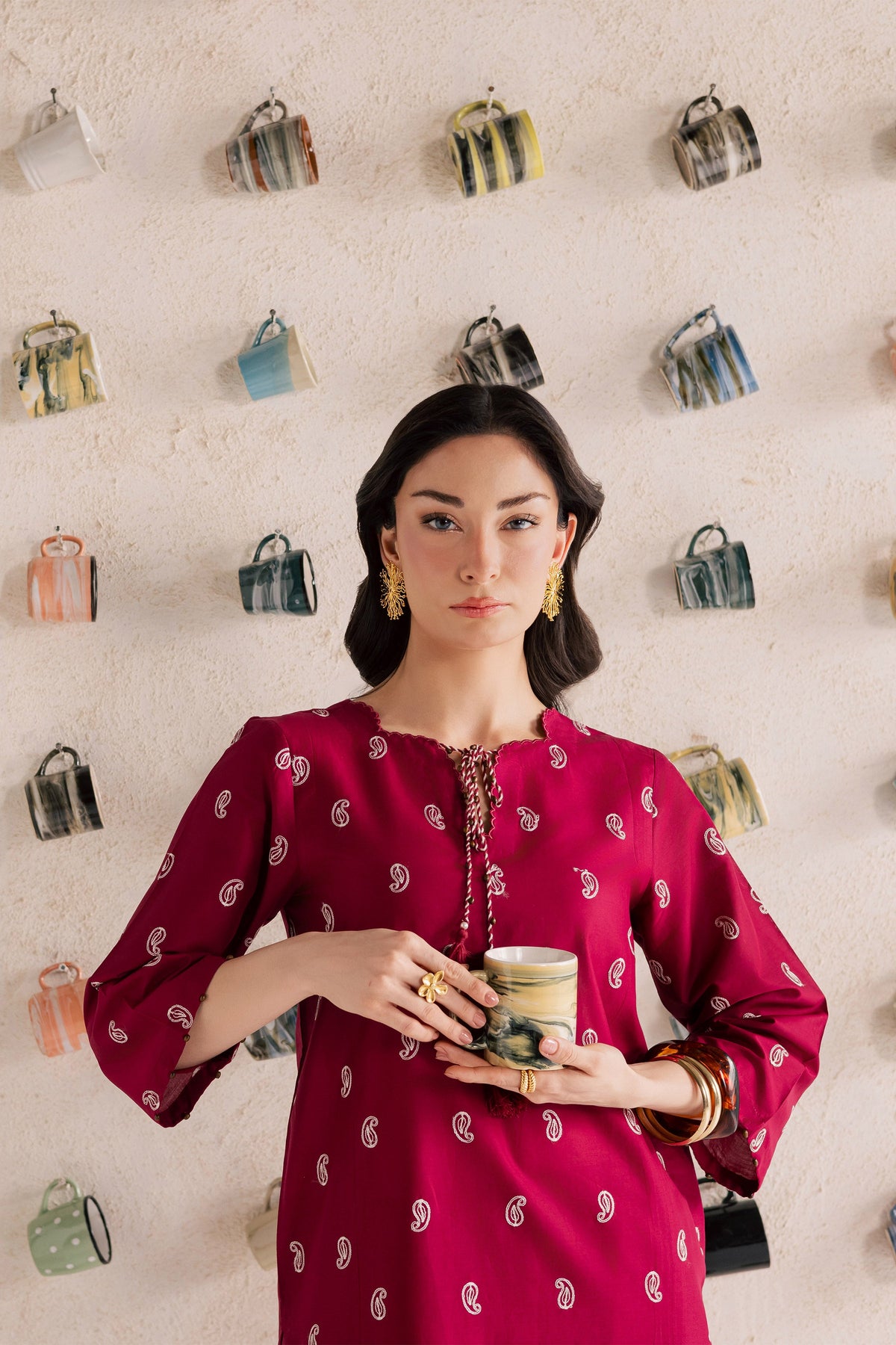 Cherry Puff 2Pc - Embroidered Lawn Dress
