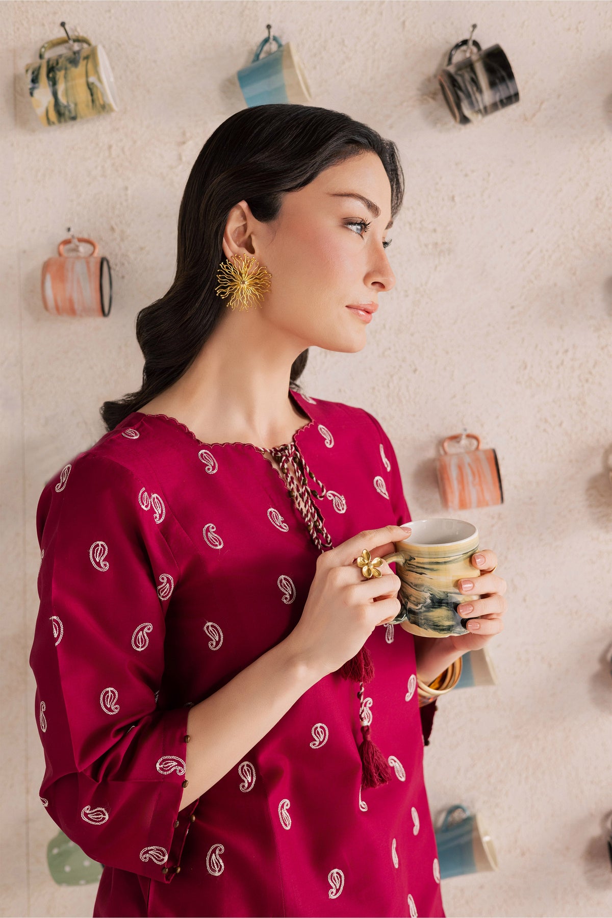 Cherry Puff 2Pc - Embroidered Lawn Dress