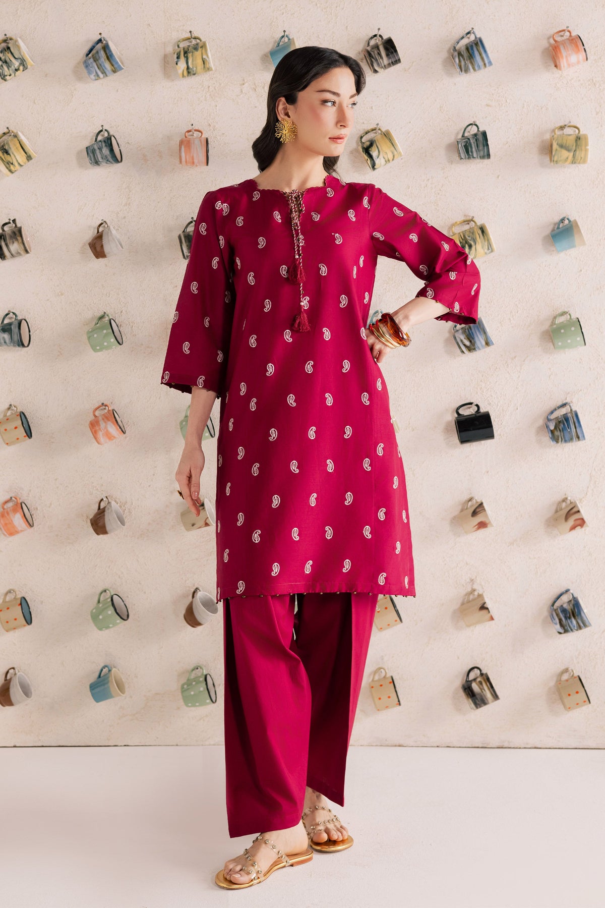 Cherry Puff 2Pc - Embroidered Lawn Dress