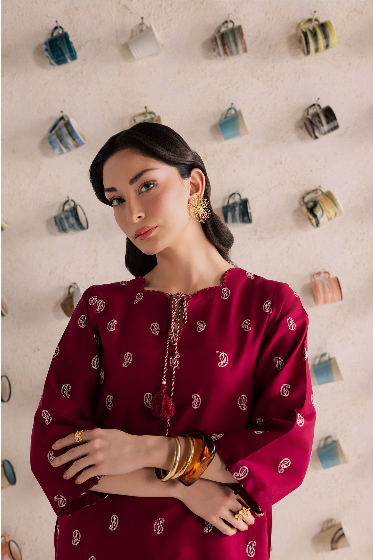 Cherry Puff 2Pc - Embroidered Lawn Dress