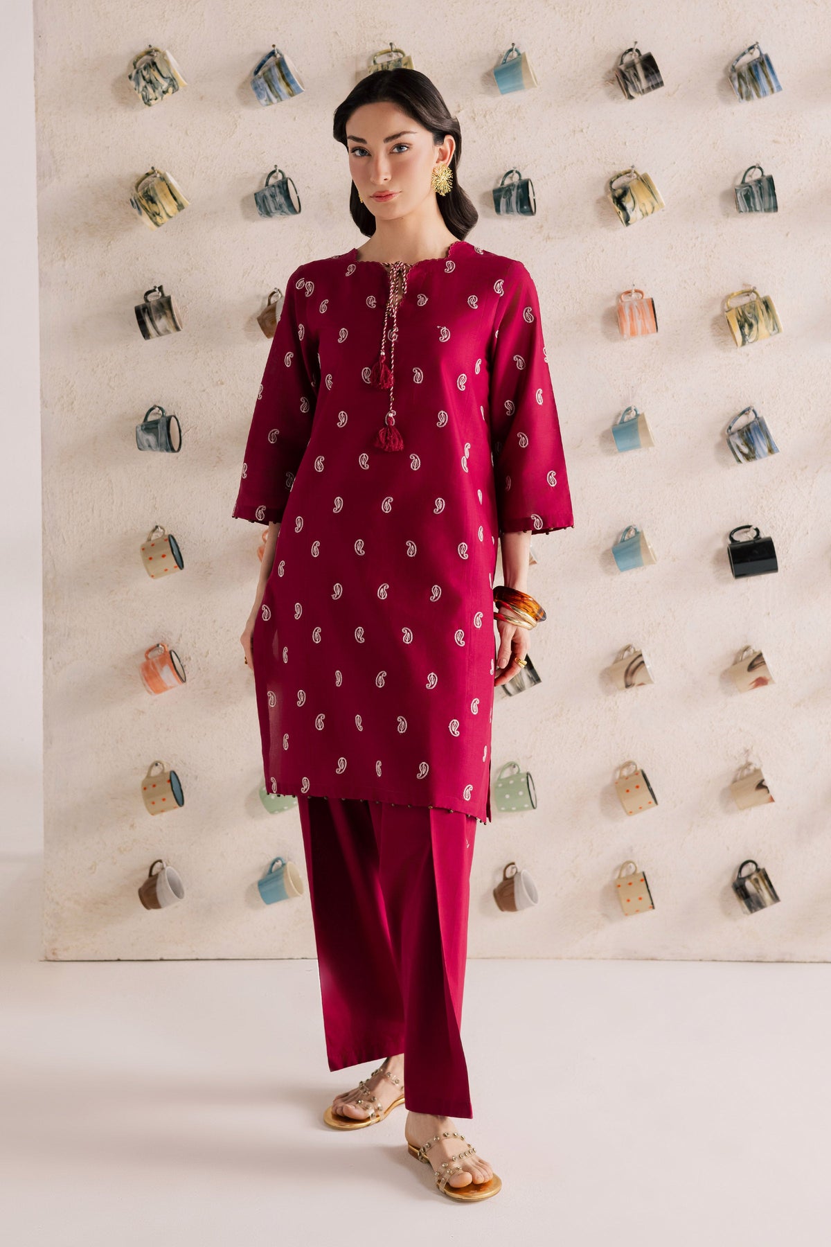 Cherry Puff 2Pc - Embroidered Lawn Dress