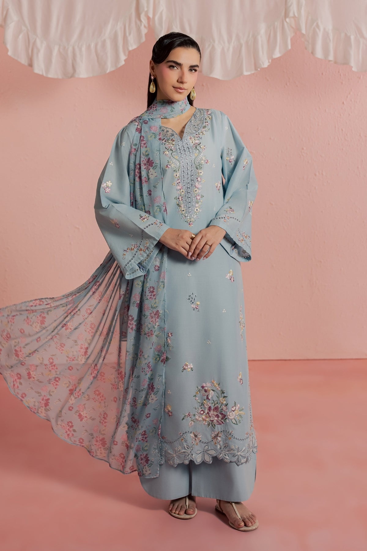 CloudPie 3Pc - Embroidered Lawn Dress