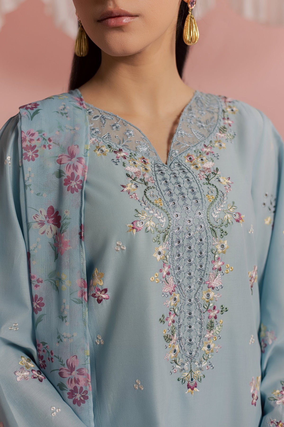 CloudPie 3Pc - Embroidered Lawn Dress