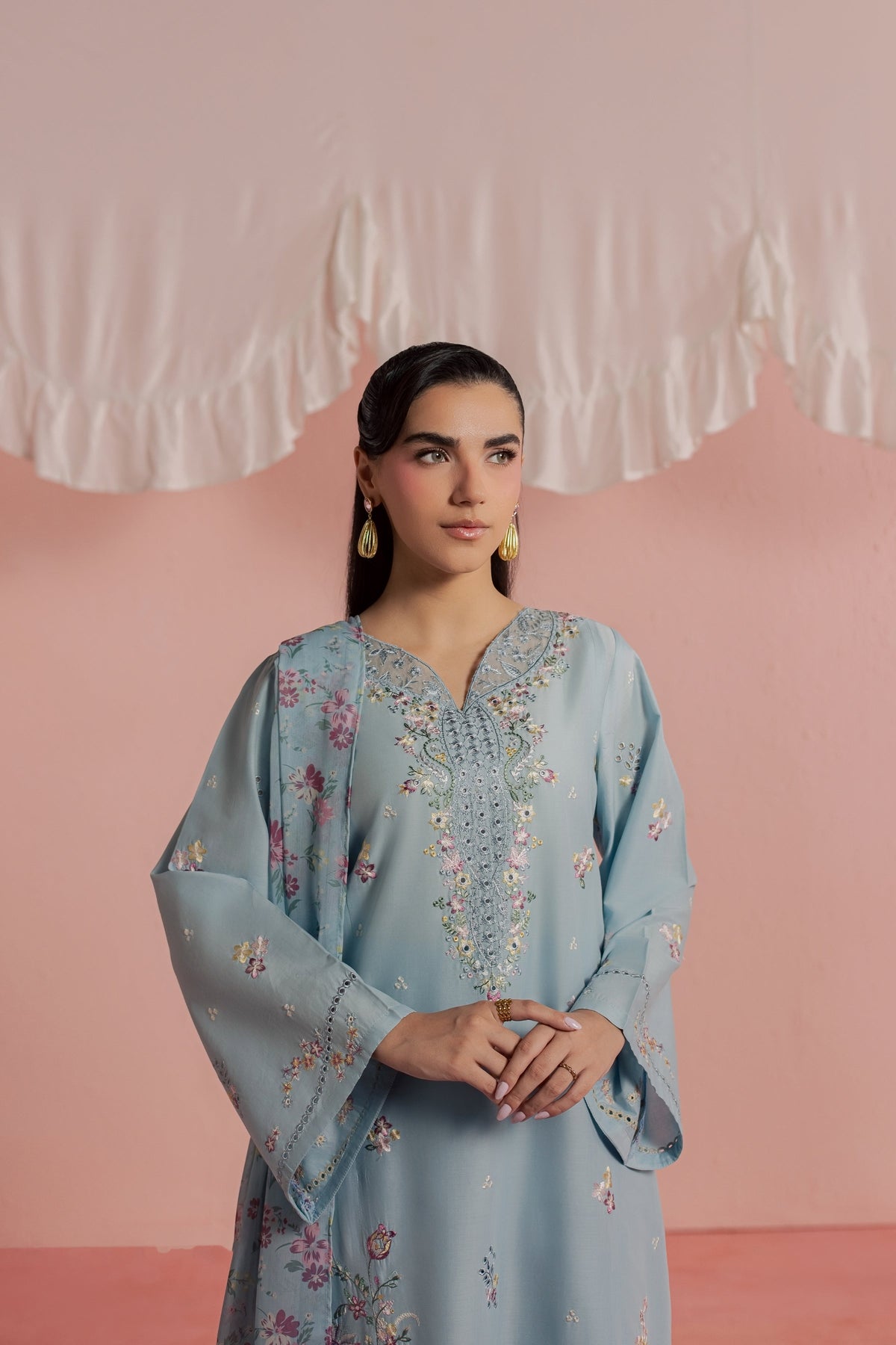 CloudPie 3Pc - Embroidered Lawn Dress
