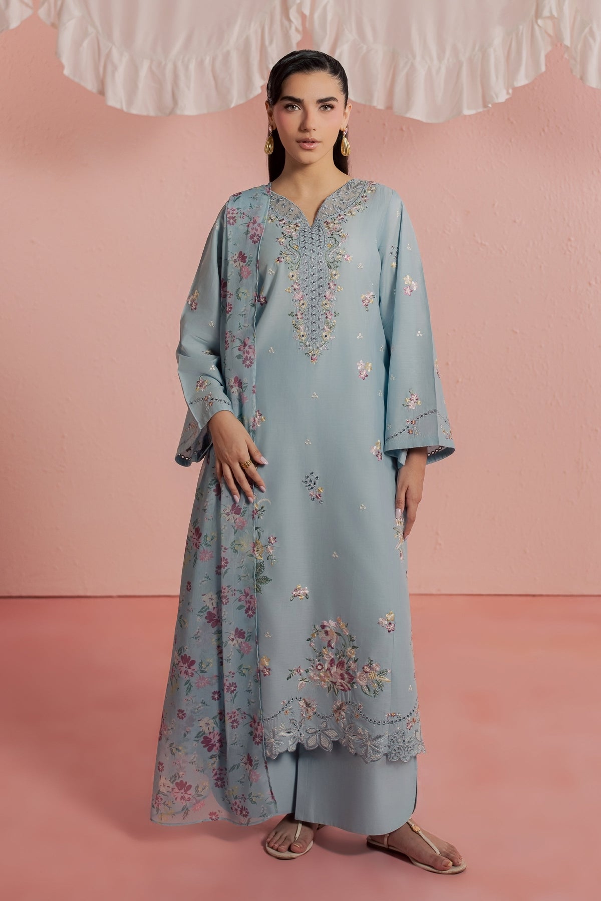 CloudPie 3Pc - Embroidered Lawn Dress