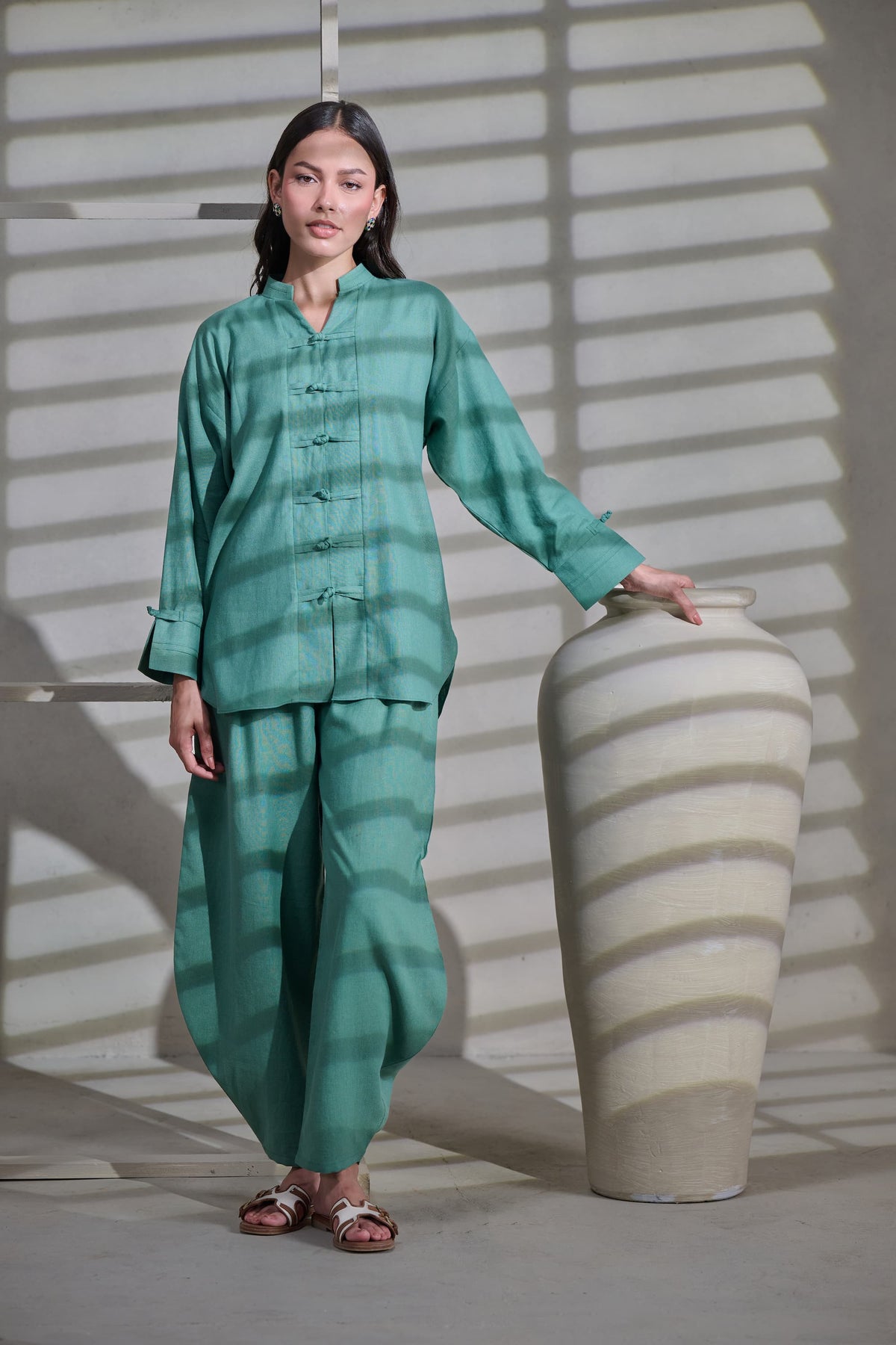Green Linen Co-ord Set