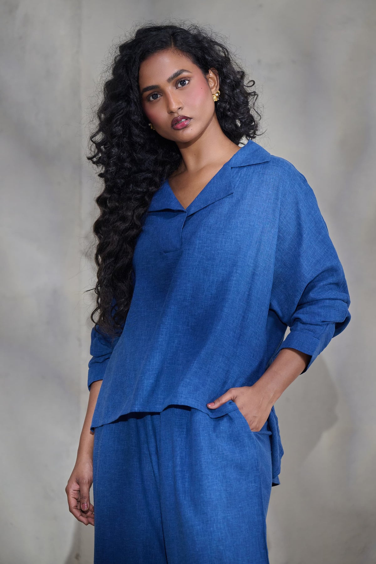 Blue Linen Co-ord Set