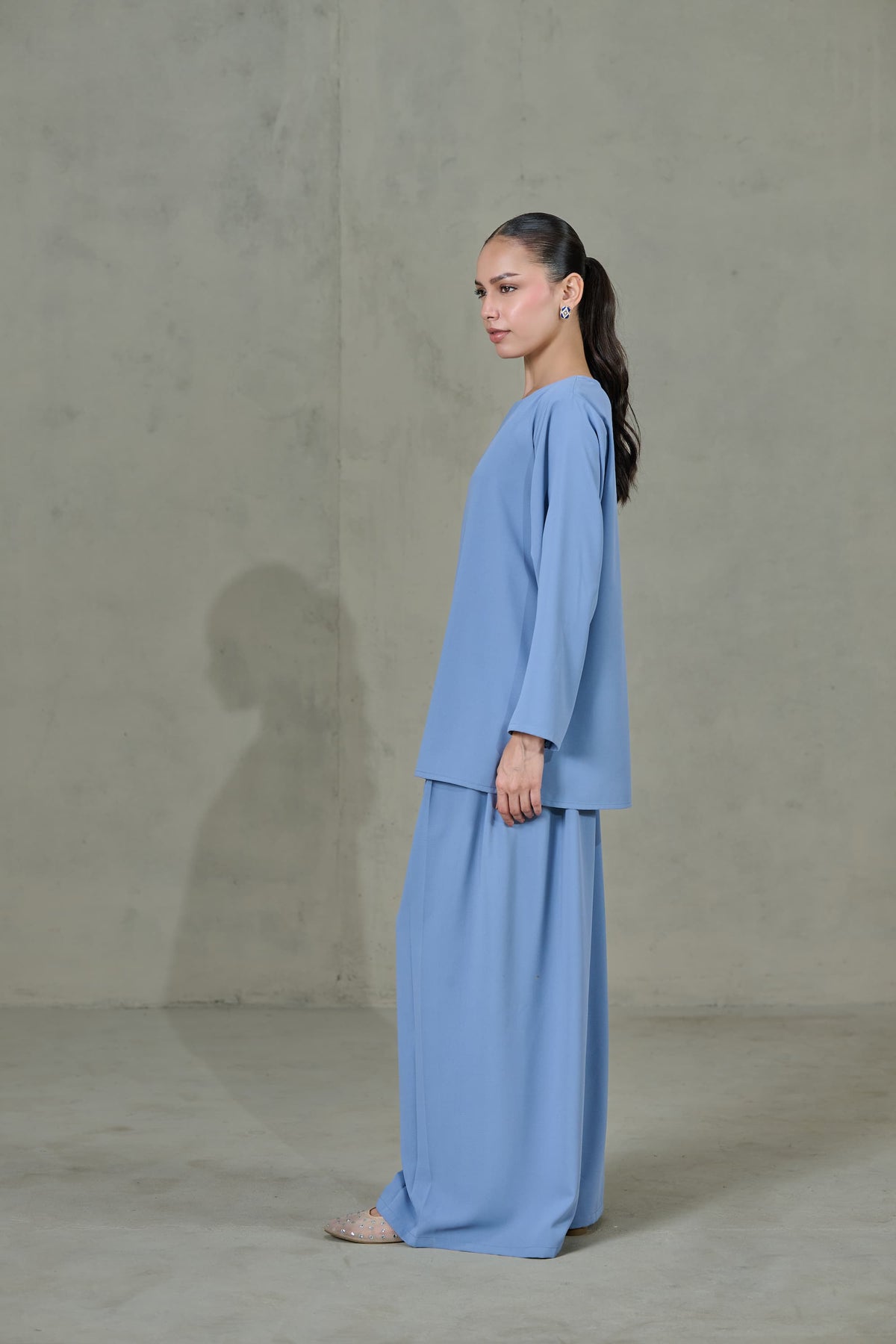 Blue Crepe Co-ord Set