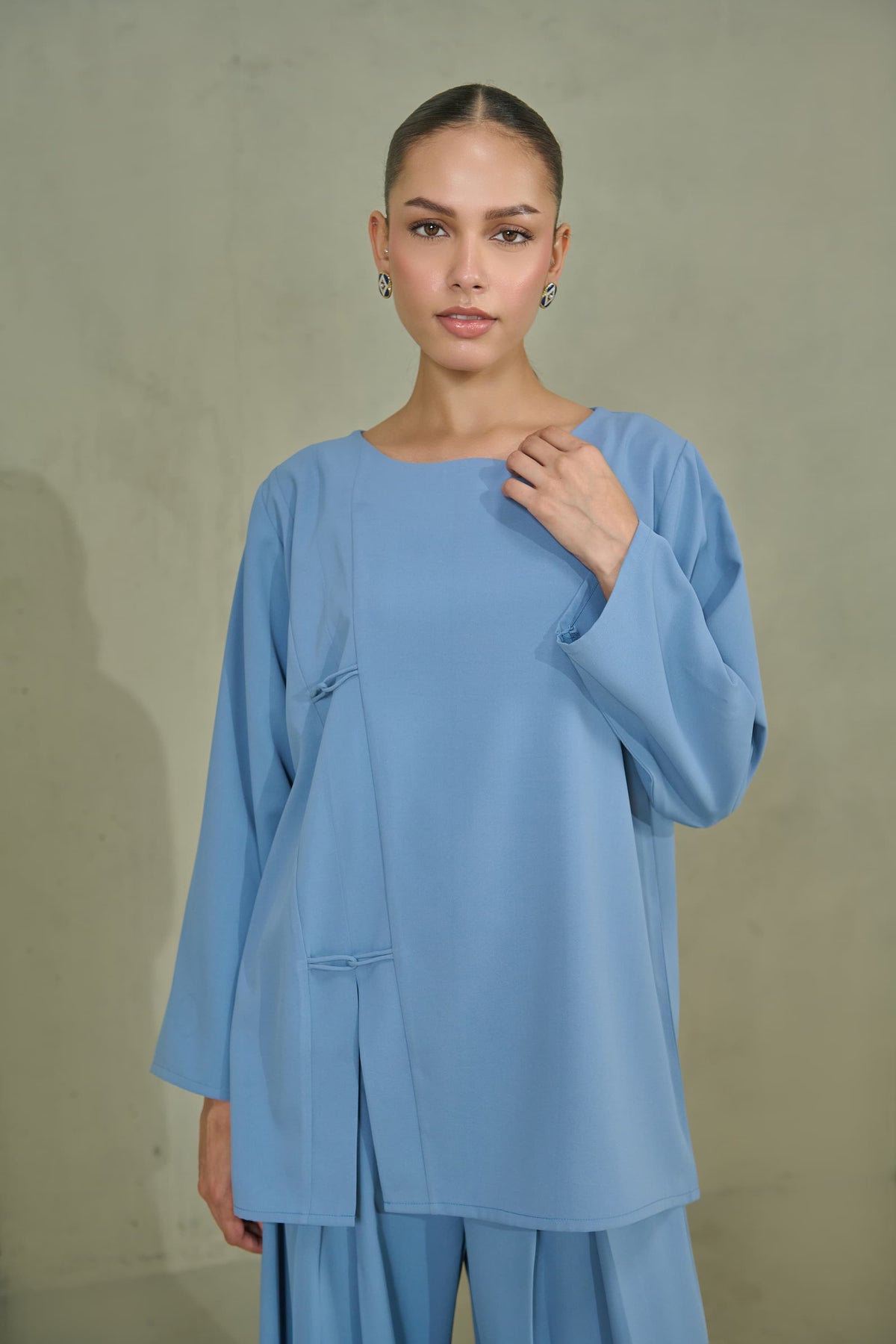 Blue Crepe Co-ord Set