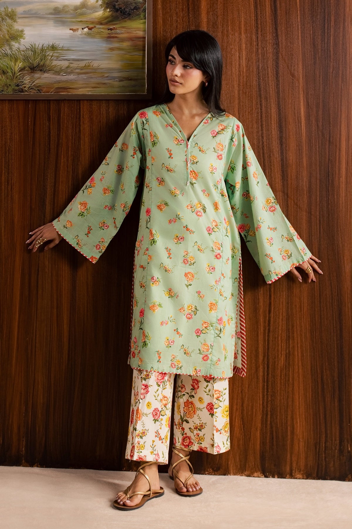 Corduroy 2Pc - Printed Lawn Dress