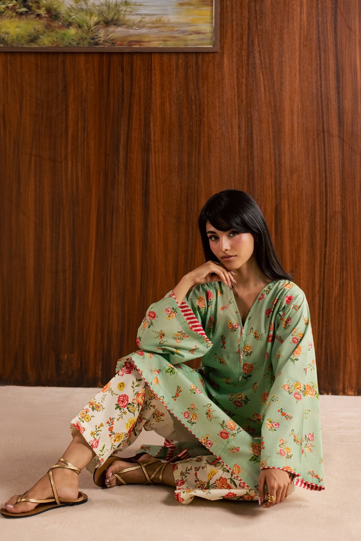 Corduroy 2Pc - Printed Lawn Dress