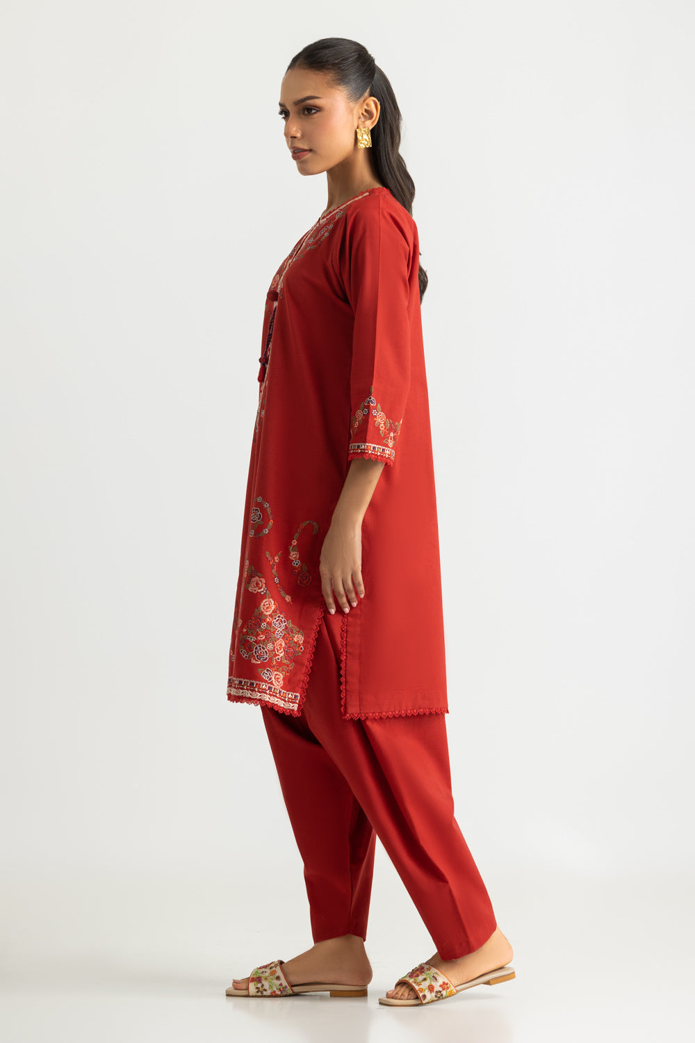 Cotton Bana Dora Embroidered Co-Ord Set
