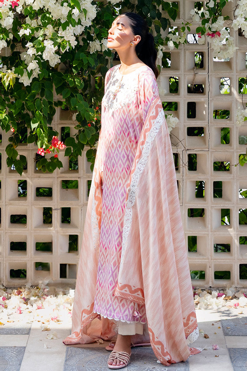 RADIANT CHARM-3PC SATIN PRINTED SUIT