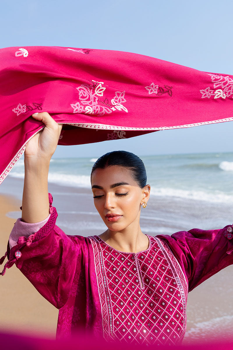 FLORID ZEAL-3PC SATIN PRINTED SUIT