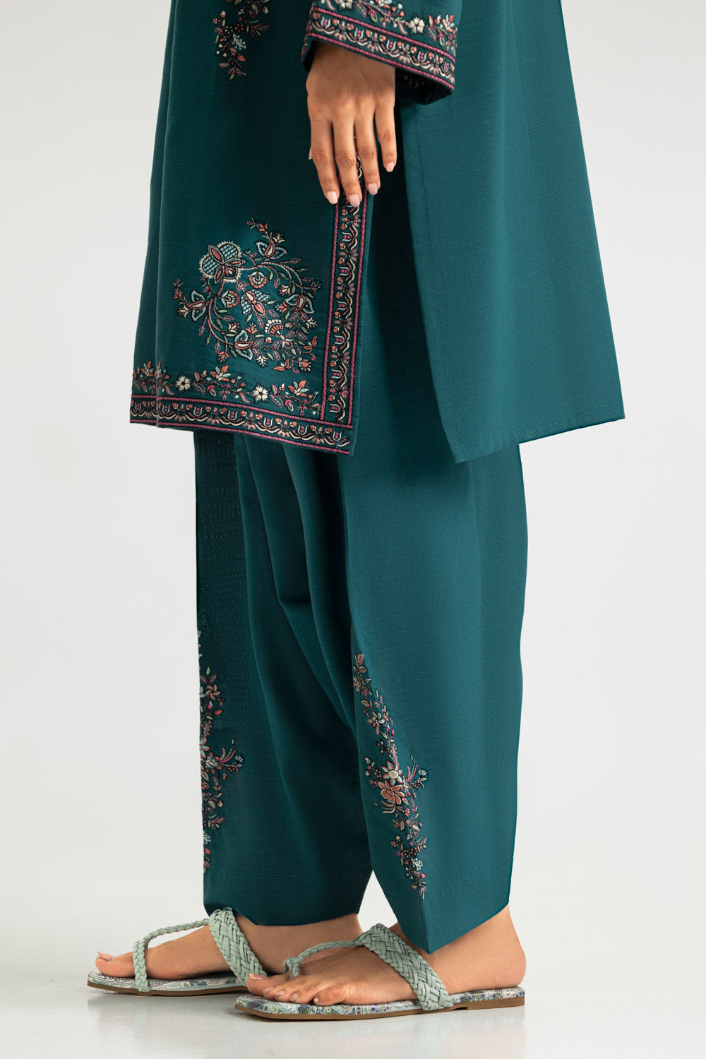 Cotton Viscose Embroidered Co-Ord Set
