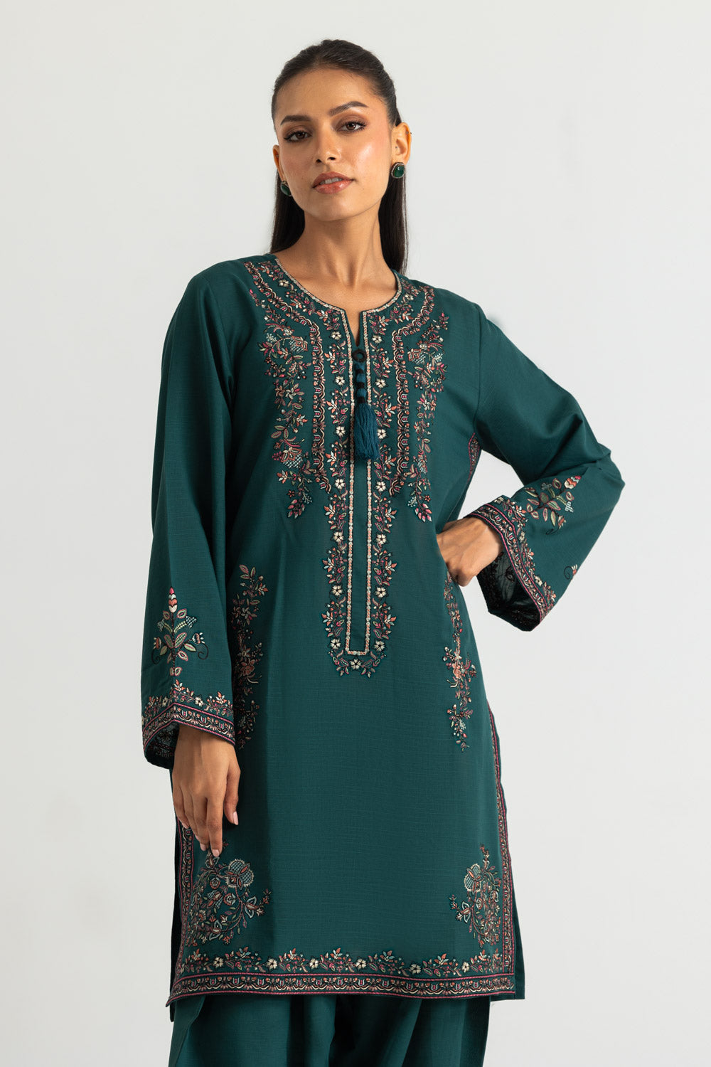 Cotton Viscose Embroidered Co-Ord Set