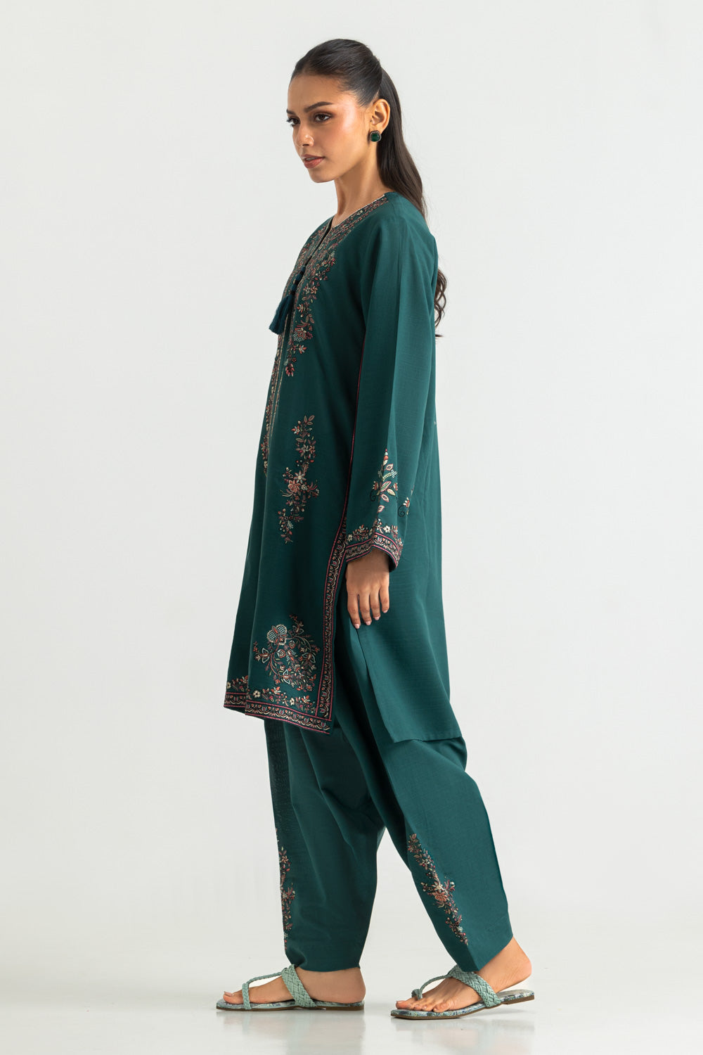 Cotton Viscose Embroidered Co-Ord Set