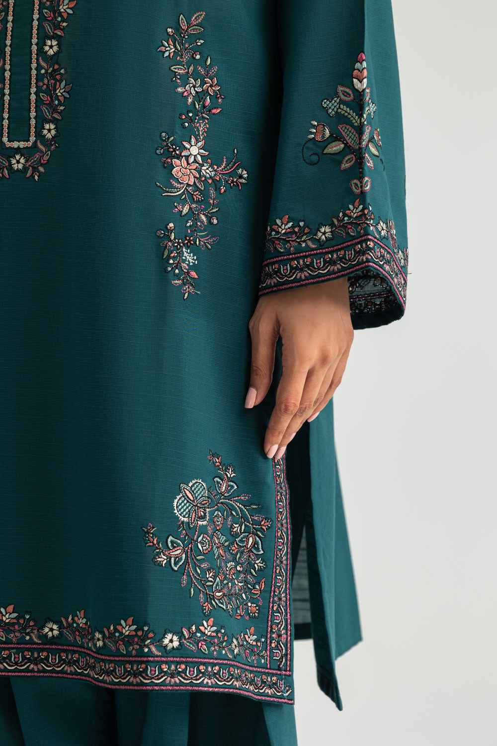 Cotton Viscose Embroidered Co-Ord Set