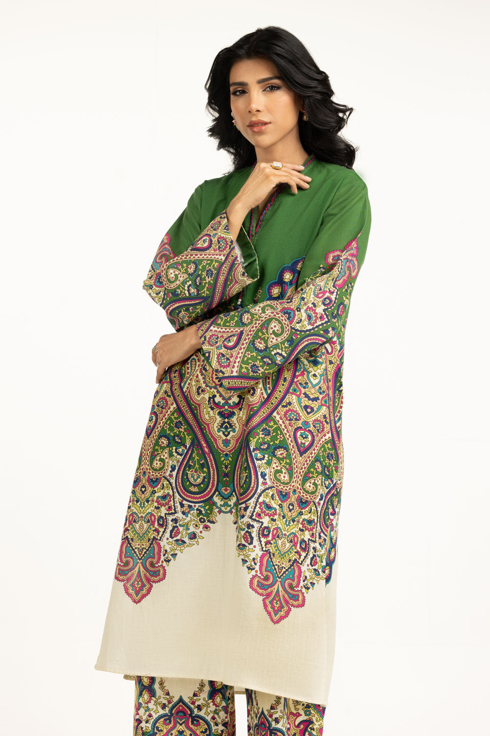 Cross Slub Printed Co-Ord Set