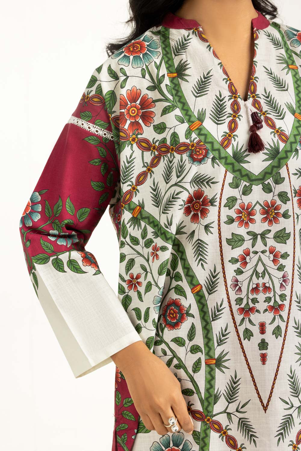 Cross Slub Printed Co-Ord Set