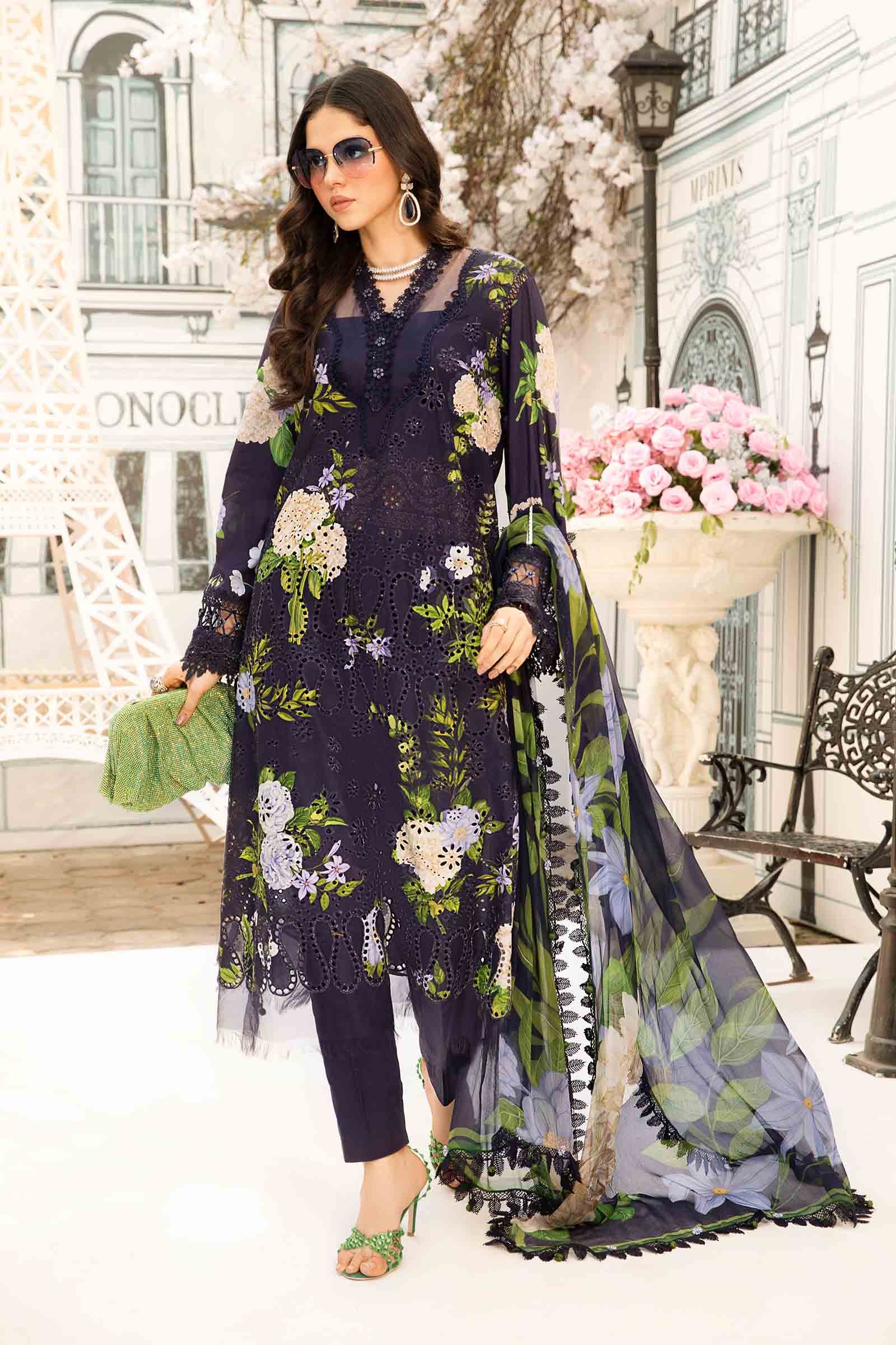3 Piece Unstitched Embroidered Lawn Suit | MPT-2602-B