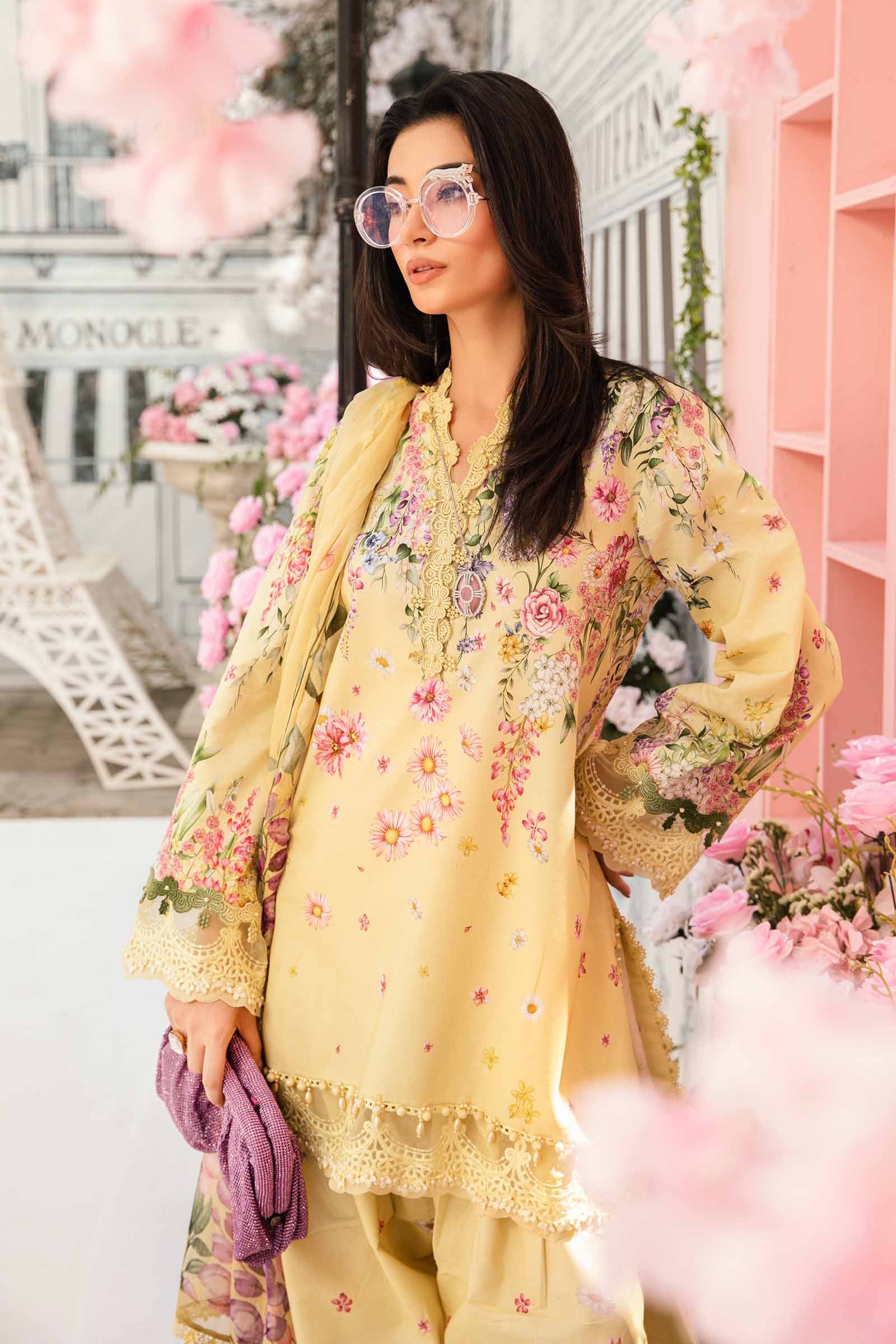 3 Piece Unstitched Embroidered Lawn Suit | MPT-2603-A