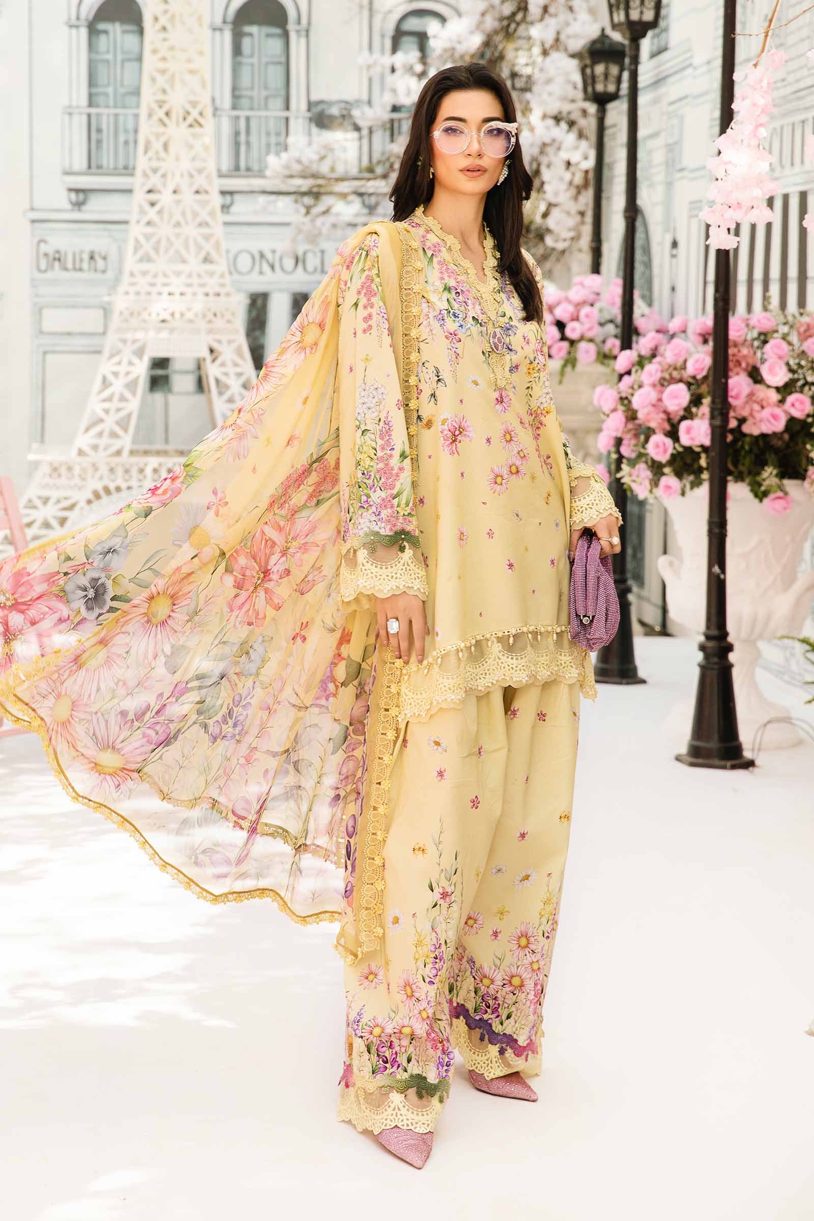 3 Piece Unstitched Embroidered Lawn Suit | MPT-2603-A