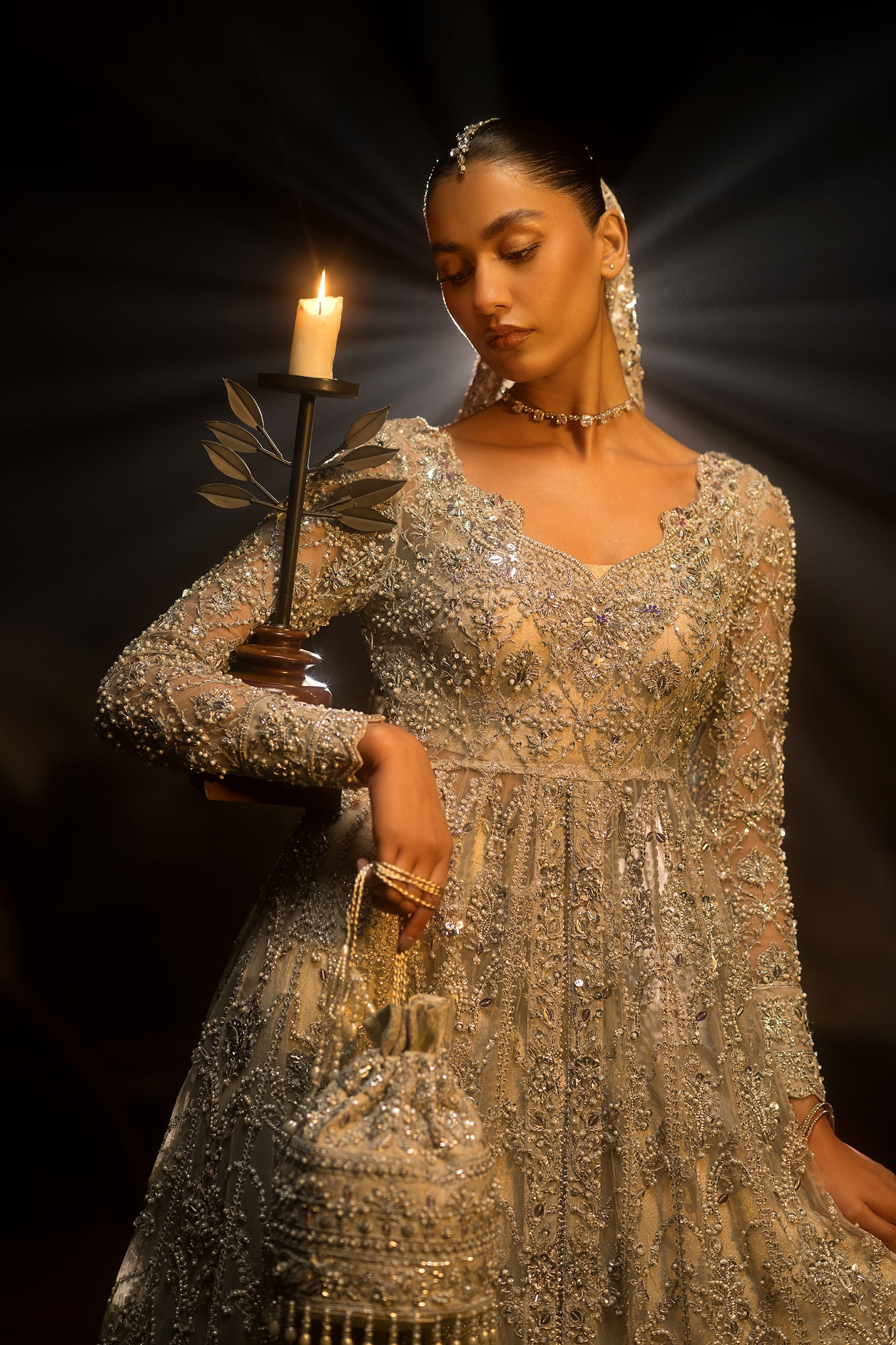 Diamond Pearl Bridal Set (D-04)