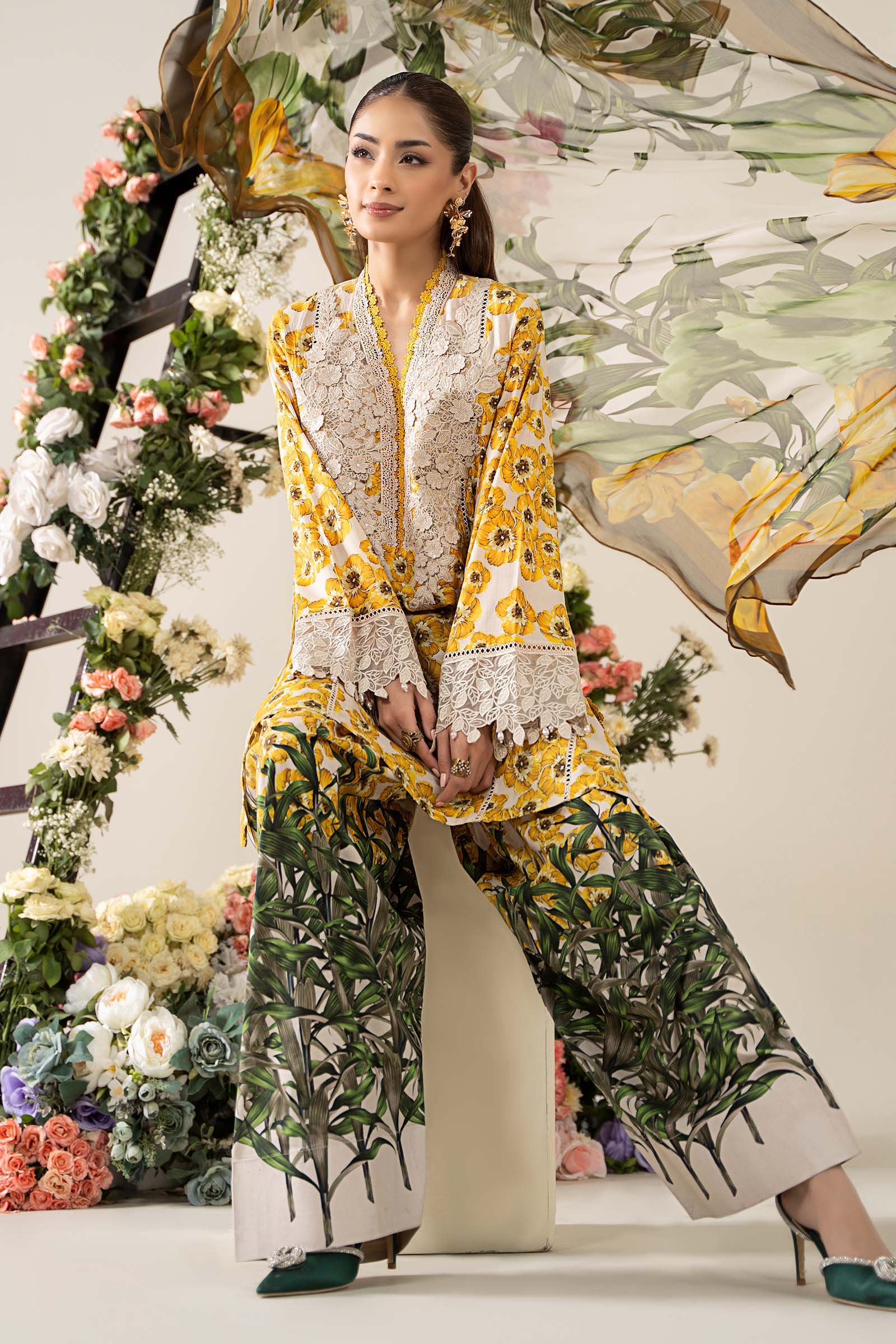 3 Piece Unstitched Embroidered Lawn Suit | MPT-2606-A