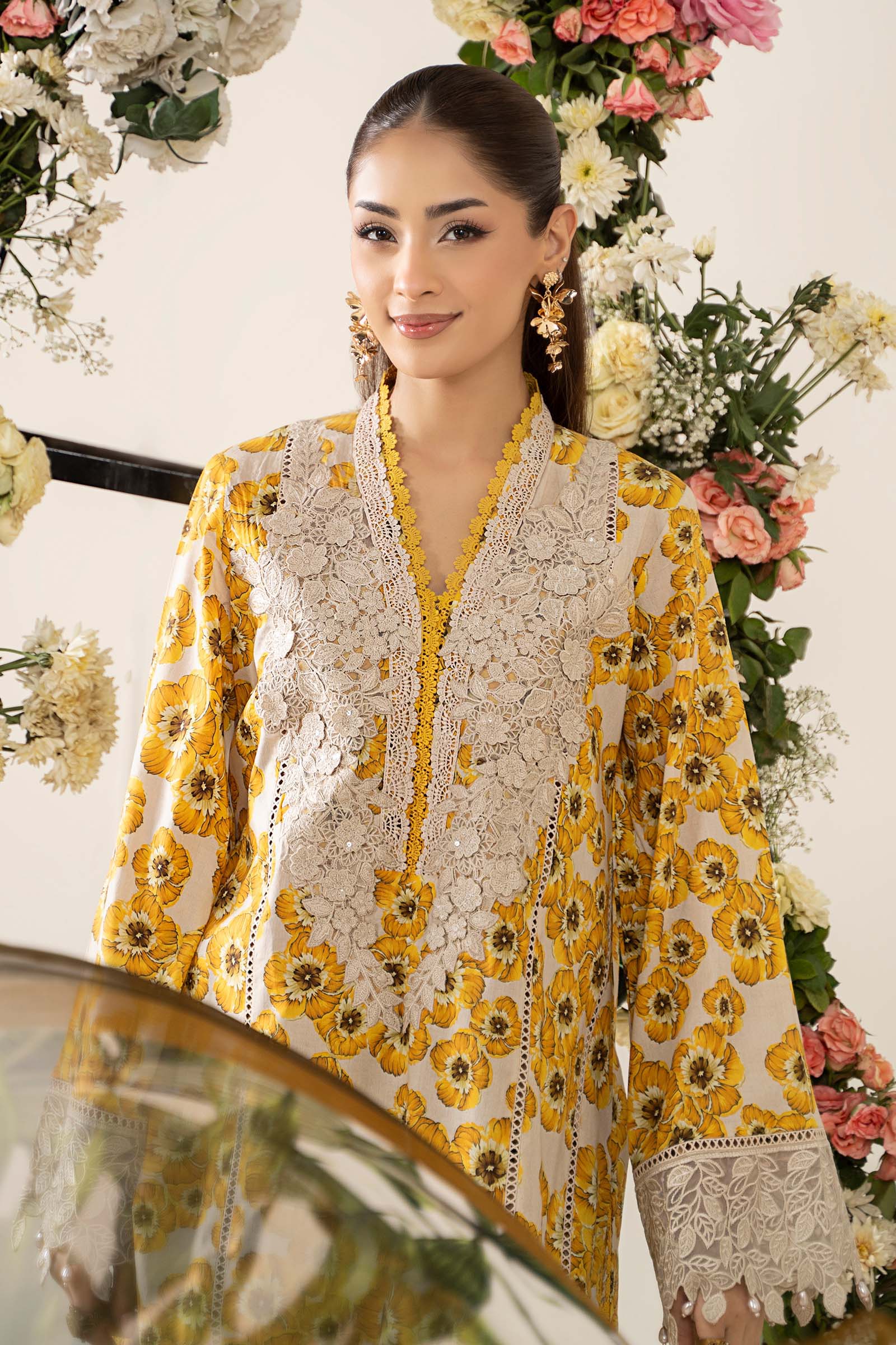 3 Piece Unstitched Embroidered Lawn Suit | MPT-2606-A