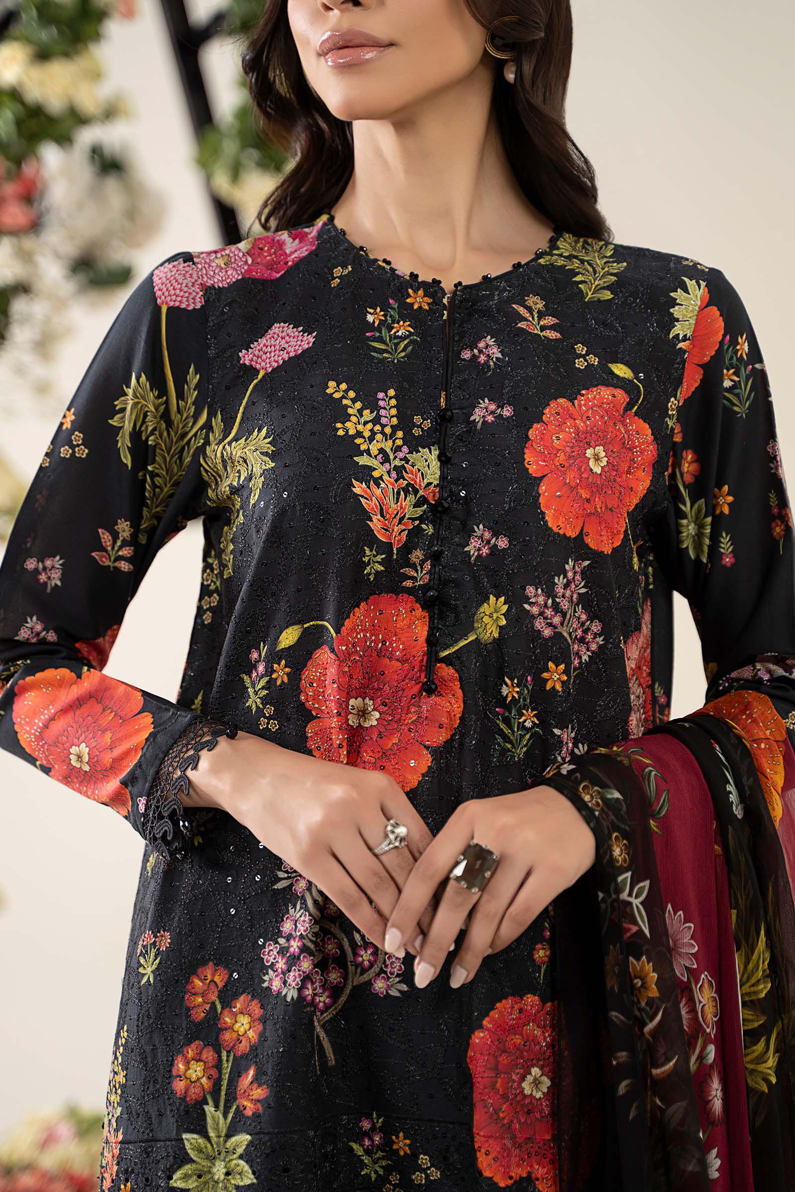 3 Piece Unstitched Embroidered Lawn Suit | MPT-2607-B