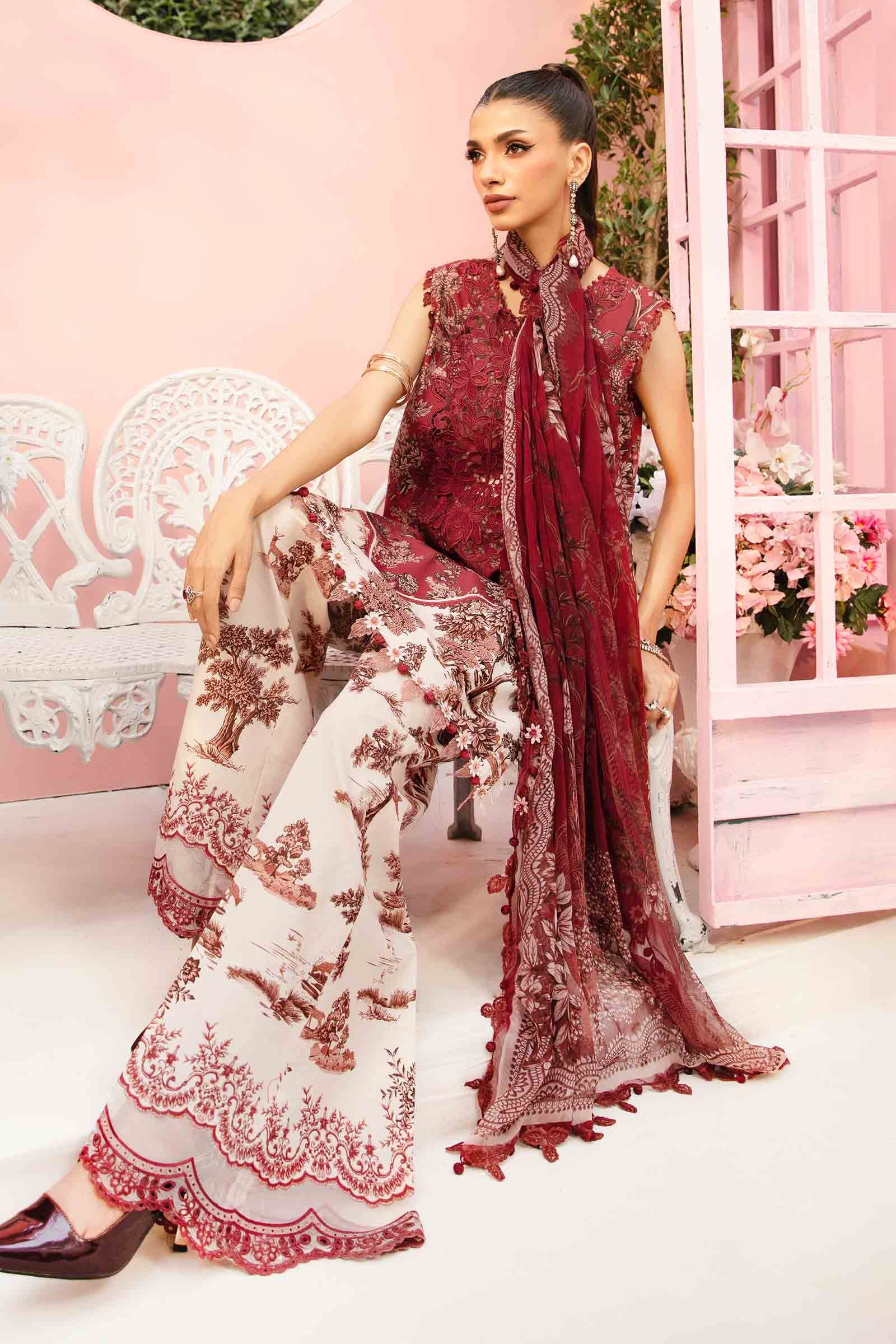 3 Piece Unstitched Embroidered Lawn Suit | MPT-2608-A