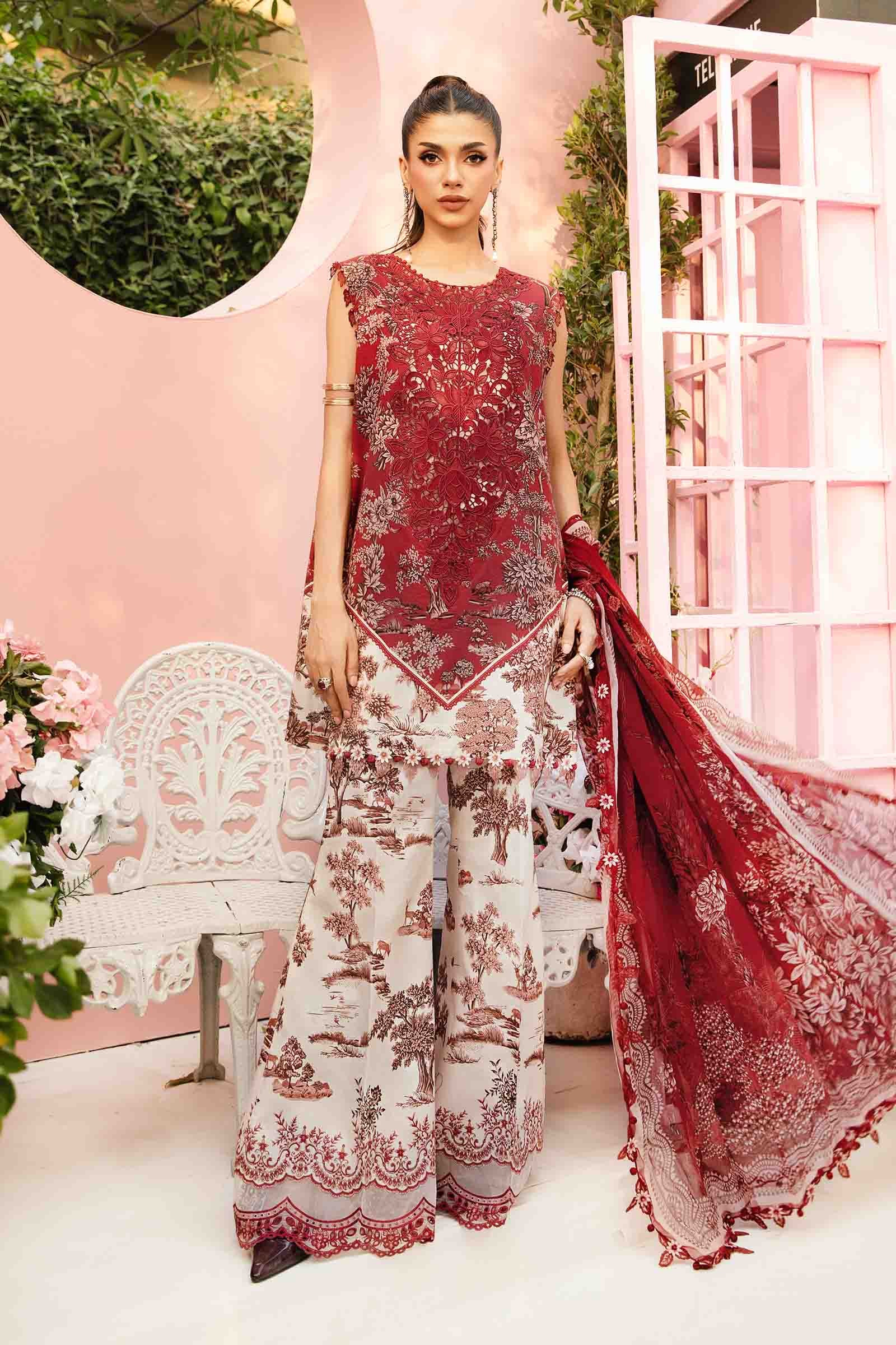 3 Piece Unstitched Embroidered Lawn Suit | MPT-2608-A