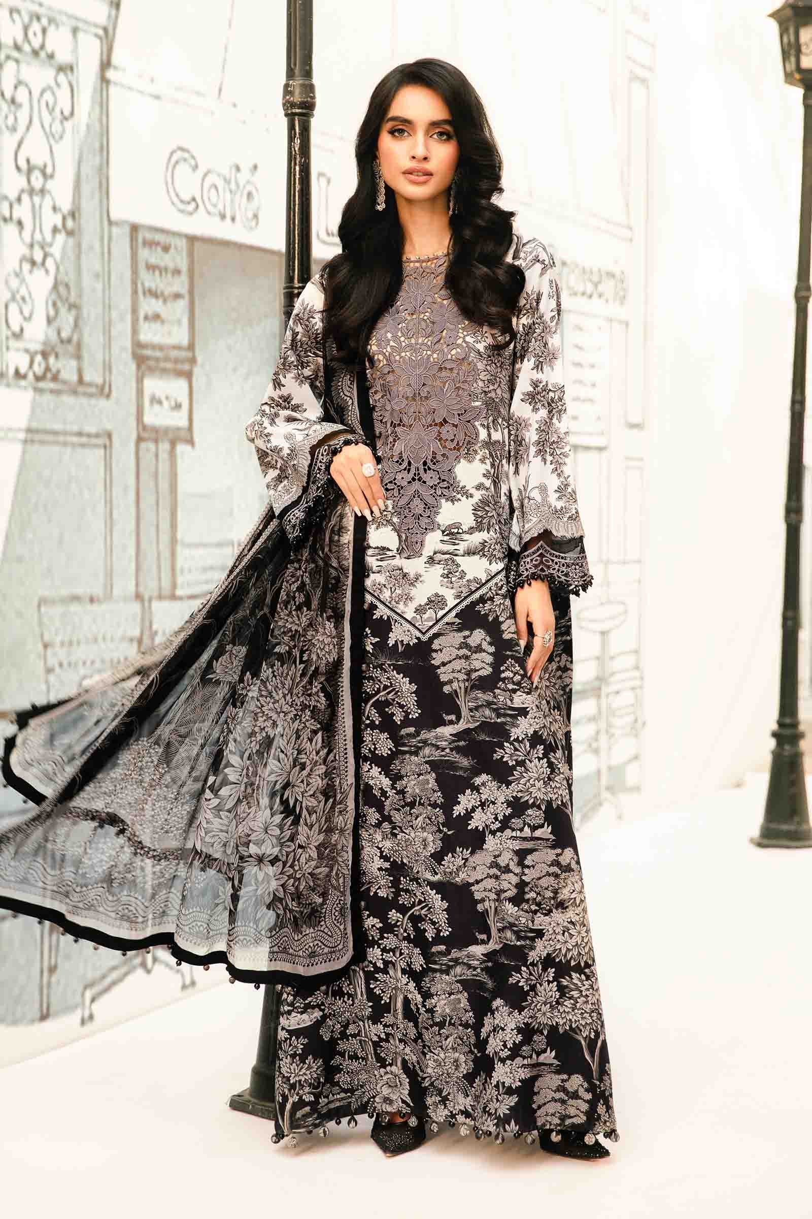 3 Piece Unstitched Embroidered Lawn Suit | MPT-2608-B