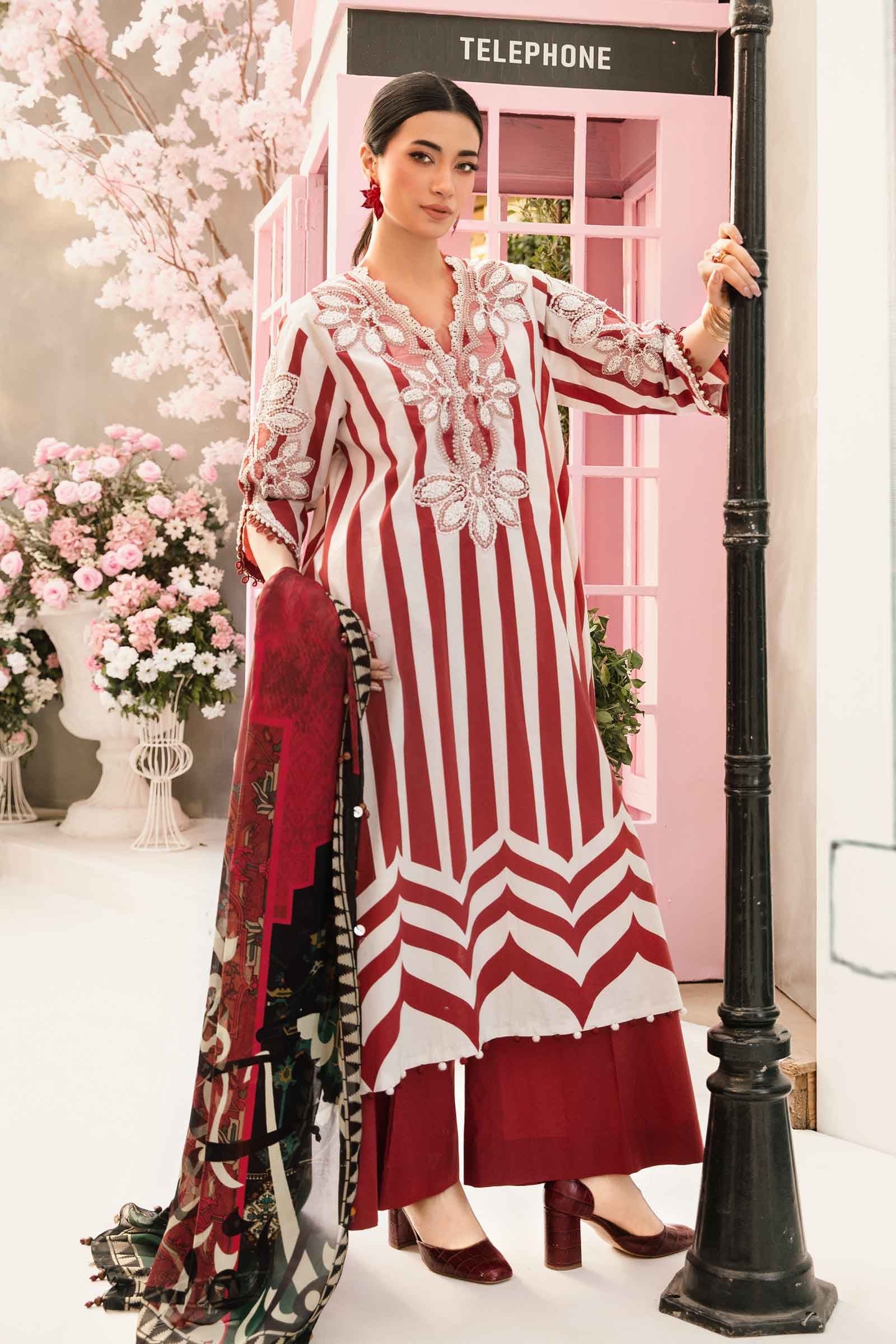 3 Piece Unstitched Embroidered Lawn Suit | MPT-2609-A