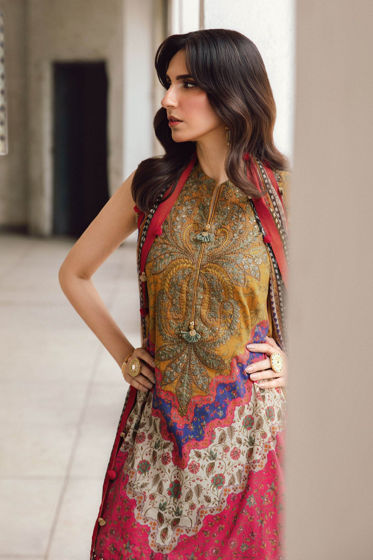 3 Piece Unstitched Embroidered Cambric Suit | MPT-2710-A