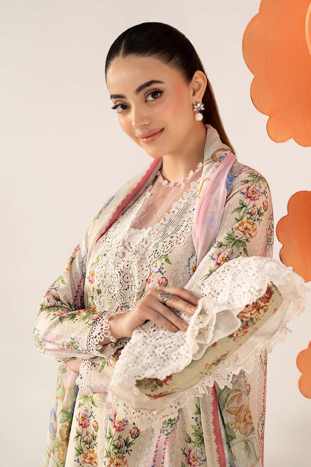 3 Piece Embroidered Lawn Suit - MS3010A-SML-00A
