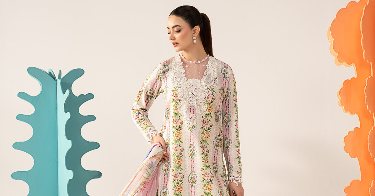 3 Piece Embroidered Lawn Suit - MS3010A-SML-00A