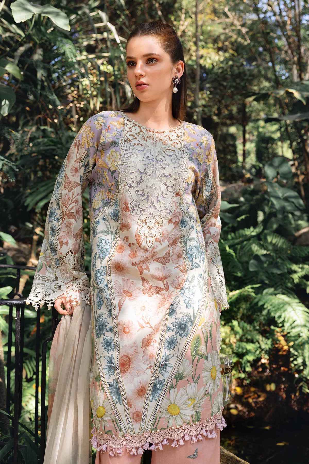 3 Piece Unstitched Embroidered Lawn Suit