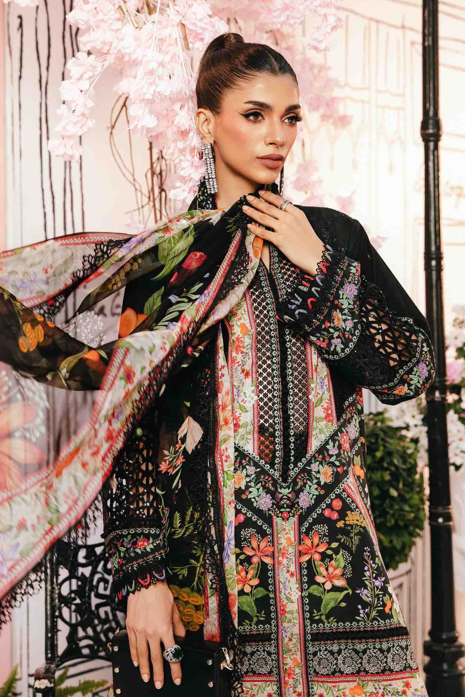 3 Piece Unstitched Embroidered Lawn Suit | MPT-2610-B