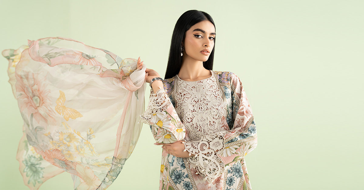 3 Piece Embroidered Lawn Suit - MS2910B-SML-00B