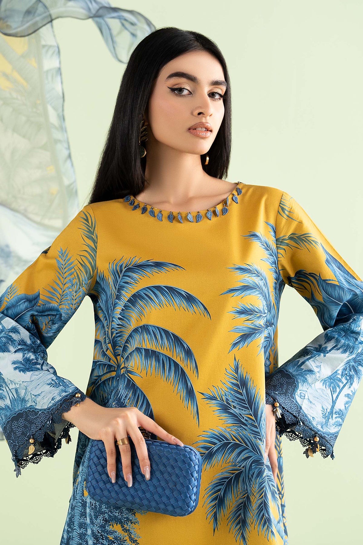 3 Piece Embroidered Lawn Suit - MS2911A-SML-00A